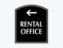 Rental Office Left Arrow Sign